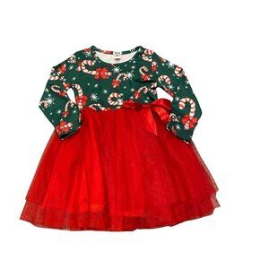 BMG Girls Tulle Candy Cane Holiday Christmas Dress - Size 5Y - Like New!